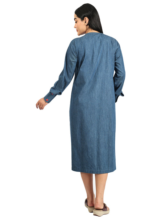 Denim Flower Long dress